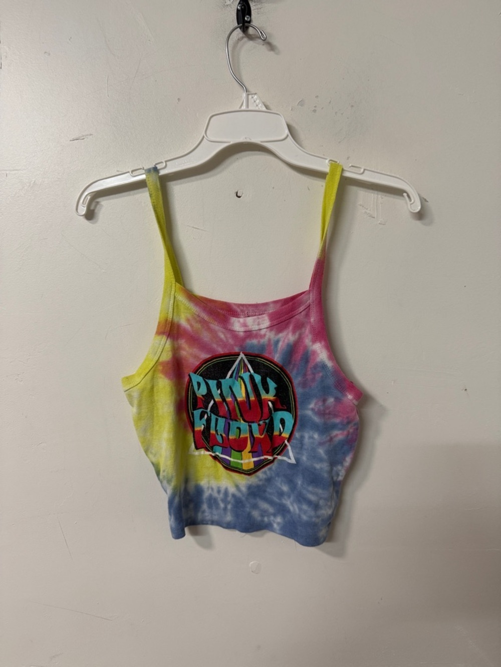 Tie-Dye Graphic Crop Tank — Pink Floyd